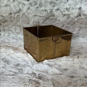 Vintage Brass Square Planter by PFW. Hong Kong
